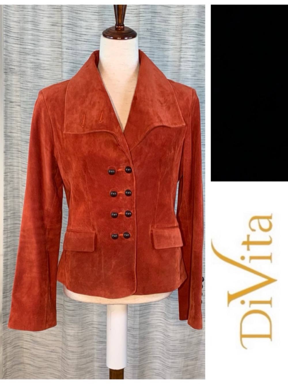 di Vita brick red genuine suede jacket.